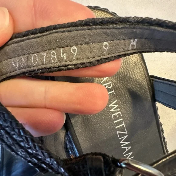 Stuart Weitzman Black Leather Sandals - Picture 5 of 5